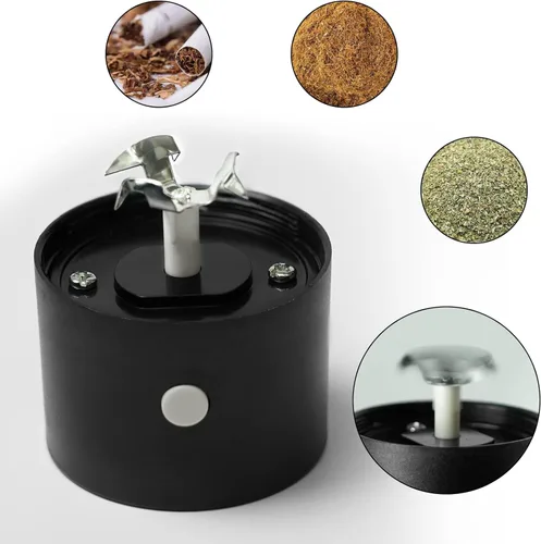 Vista 4 de Eléctrico Metal Aluminio Hierba Tabaco Grinder Cracker Cracker Spice Smoke Grinders 1 PC (negro)