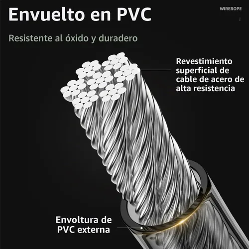 Vista 7 de ROCKBROS Candado de cable de bicicleta con 2 llaves, acero recubierto