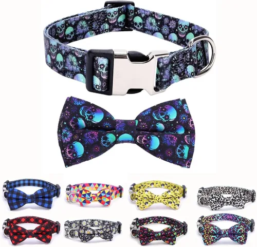 Vista 40 de Collares para perros pequeños, con patrón de impresión 3D, de nailon suave, ajustables, para perros pequeños, medianos, grandes, hembra, niño 1