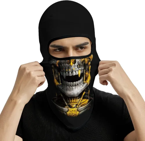 Vista 46 de Pasamontañas 3D, máscara de cara completa, resistente al viento, máscara de esquí con calavera táctica para motocicleta, ciclismo, Halloween 4