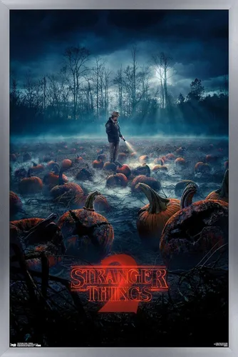 Vista 11 de Trends International Netflix Stranger Things: Season 2 - Póster de pared de calabazas, 14.725 x 22.375 pulgadas, versión enmarcada de madera