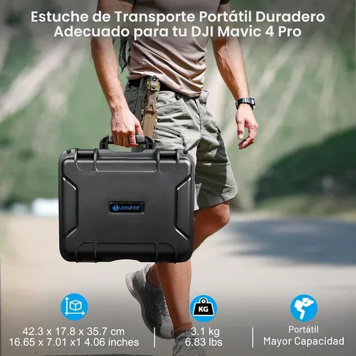 Vista 4 de Lekufee Estuche rígido impermeable de transporte para DJI Mavic 4 Pro Drone, Creator Combo, Fly More Combo, DJI RC Pro 2/RC 2, Batería (7 piezas)