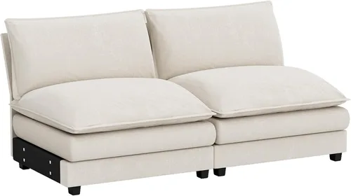 Vista 27 de Homall Sofá Seccional Modular de 80", Sofá Biplaza con Cojín de Doble Capa, Combinación DIY de Chenille Profundo Sofá Nube de 2 Asientos para Sala