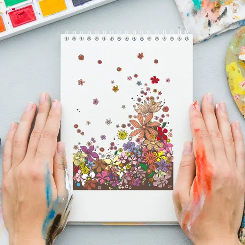 Vista 5 de Florecer flores sellos transparentes para hacer tarjetas, fondo de flores, sellos de goma transparente, marco de fondo, sellos de goma transparente