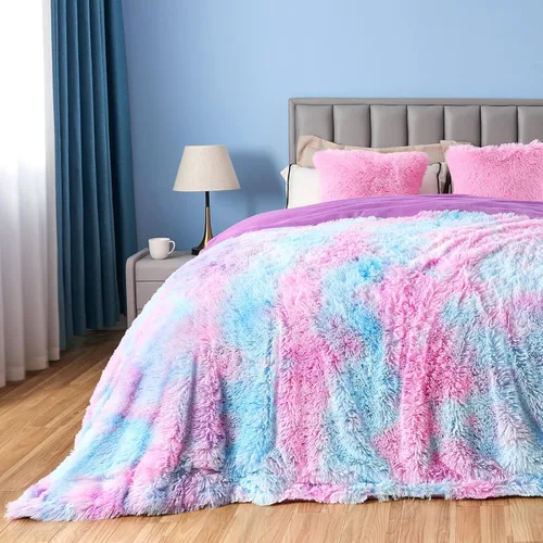 Vista 54 de GONAAP Manta de Tiro Difusa de Piel Sintética Negra Súper Suave Acogedora Felpa Difusa Peluda para Sofá Sillón Cama (Negro, Tiro(50"x60"))