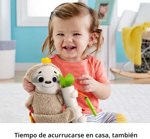 Vista 3 de Fisher-Price Juguete para Bebé Perezoso Slow Much Fun para Cochecito, Actividad de Viaje con Movimiento y Detalles Sensoriales para Recién Nacidos