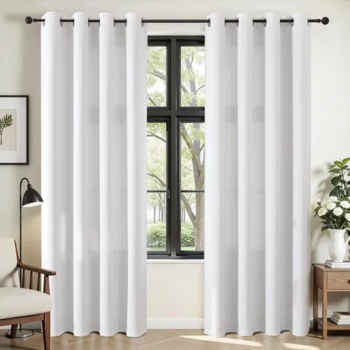 Vista 25 de Joydeco Cortinas opacas para dormitorio de 72 pulgadas de largo, 2 paneles de cortinas con aislamiento térmico para oscurecer la habitación