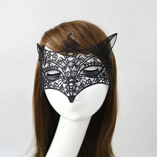 Vista 5 de Máscara de encaje sexy para mujer máscara de baile de máscaras máscara de disfraz de Halloween máscara de cosplay de carnaval
