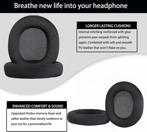 Vista 2 de Compatible con SteelSeries Arctis 7 - Almohadillas de repuesto para auriculares inalámbricos Arctis 3, 5, 7, 9, 1 y Pro