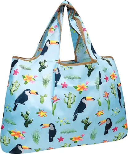 Vista 19 de allydrew Bolsas de comestibles reutilizables de nylon plegables grandes, ballenas azules