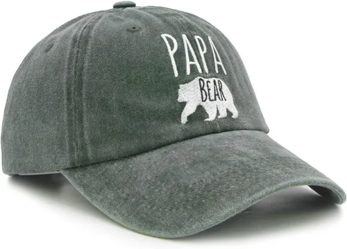 Vista 3 de Waldeal Gorra de béisbol ajustable con bordado de Papa Bear para hombre, Verde
