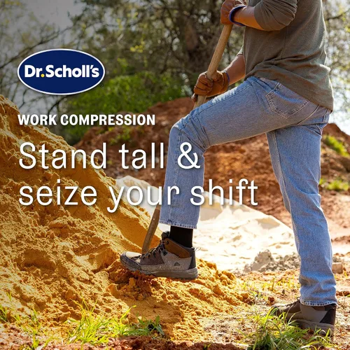 Vista 5 de Dr. Scholl's Men's Athletic & Work Compression Over the Calf Socks - 1 & 3 Pair Packs - Fatigue Relief