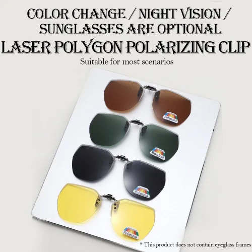 Vista 2 de UOPR Lentes de sol con clip sobre lentes graduados, polarizados, abatible de 180 para evitar la luz azul para hombres y mujeres