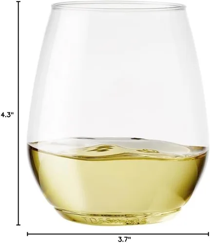Vista 7 de TOSSWARE POP - Juego de 12 copas de vino de plástico transparente de 18 onzas, de calidad premium, reciclables, irrompibles y cristalinas, 12