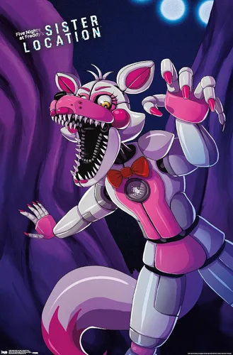 Vista 11 de Trends International Five Nights at Freddy's: Sister Location - Póster de pared Funtime Foxy, 14.725 x 22.375 pulgadas, versión enmarcada de madera