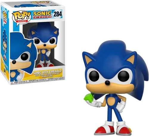 Vista 7 de POP Funko Sonic The Hedgehog - Figura de vinilo de Sonic con esmeralda (paquete con funda protectora de caja compatible)