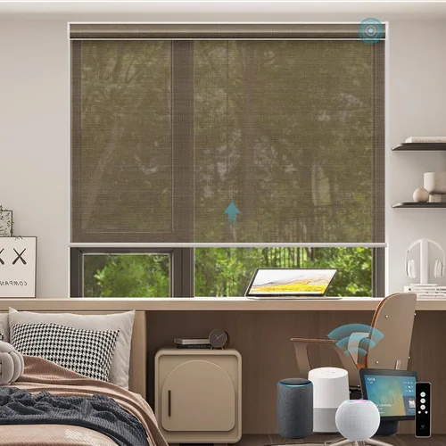 Vista 32 de SmartWings Persianas Enrollables Inteligentes Motorizadas con Filtro de Luz, Persianas Eléctricas con Control Remoto para Ventanas Compatibles