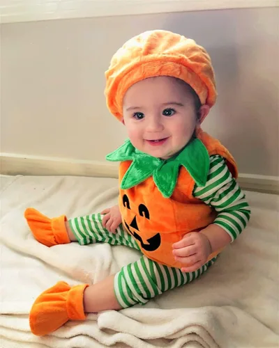 Vista 2 de HengShunRui Traje de Halloween para bebé niña niño calabaza Halloween