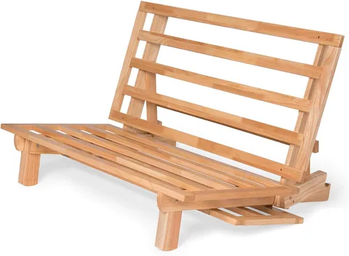 Vista 18 de Nirvana Futons Tumbona de futón doble con colchón de microfibra de madera maciza natural Fudge de microfibra