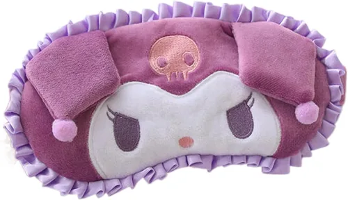 Vista 8 de Máscara de dormir Kawaii para niñas y mujeres, máscara de dormir de dibujos animados suave de felpa para niños, sombras de ojos para niños, regalos