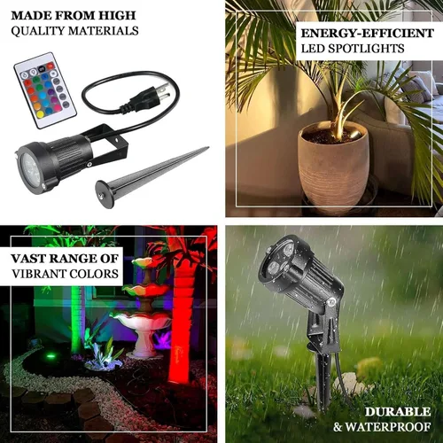 Vista 4 de Efavormart - Telón de fondo LED morado de 6 W, impermeable, para exteriores, con pico de tierra, para recepciones humildes y fiestas temáticas