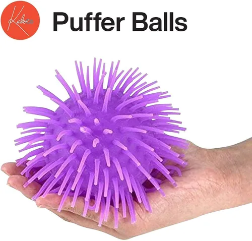 Vista 8 de Kicko Pelotas infladas, colores surtidos, bolas puntiagudas para niños, juego sensorial, alivio del estrés, 5.5 pulgadas, paquete de 6