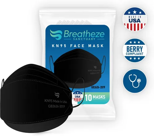 Vista 3 de Breatheze Máscaras Faciales KN95 Hechas en Estados Unidos Registradas por la FDA - Máscara KN95 Desechable - Estilo 3D