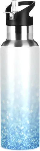Vista 15 de Wusikd Pizza Slice - Botella de agua con tapa con pajilla, termo de doble pared para alimentos, termo aislado al vacío, botella de agua de acero