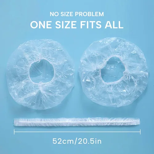 Vista 3 de Gorros de ducha desechables para mujer, transparentes