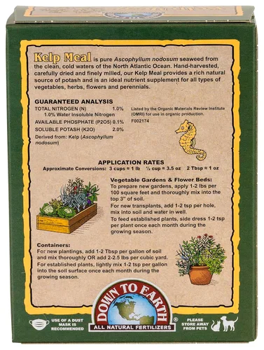 Vista 2 de Down To Earth All Natural Fertilizers Organic Kelp Meal - 1-0.1-2, 0.5 lb