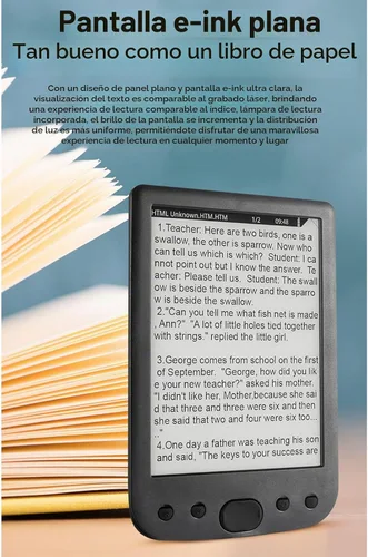 Vista 7 de Lector de libros electrónicos, librería de bolsillo, lector de pantalla táctil HD de 6 pulgadas, portátil y amigable para los ojos