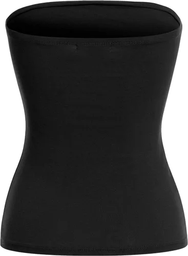 Vista 3 de MixMatchy Top de tubo largo de algodón elástico sólido para mujer