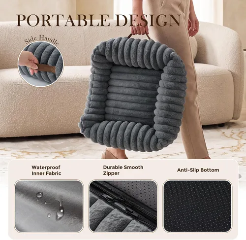 Vista 5 de ZOMISIA Cama para perros pequeños, cama para gatos de interior con funda