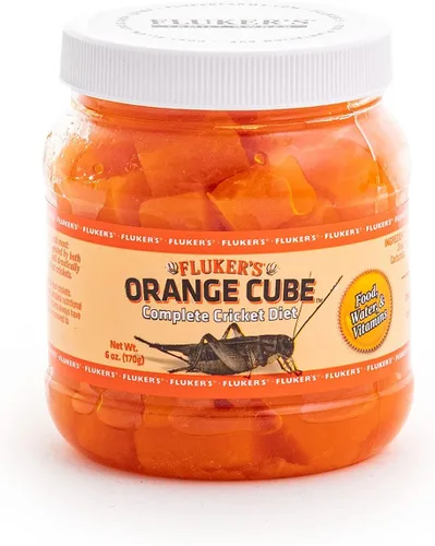 Vista 2 de Fluker's Orange Cube - Dieta completa de grillo, alimento con carga intestinal para insectos alimentadores y grillos vivos, proporciona vitaminas