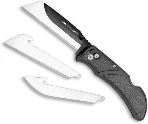 Vista 9 de OUTDOOR EDGE 2.5" RAZOR-WORK - Cuchillo plegable de utilidad con hoja reemplazable RazorSafe (Negro, 2 hojas)