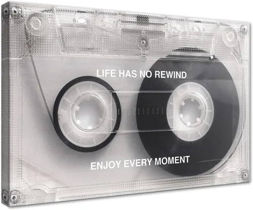 Vista 80 de Novatique Arte de Pared de Cinta de Casete Decoración de Sala de Música Póster Impreso Life Has No Rewind Casete Lienzo Arte de Pared Pósters