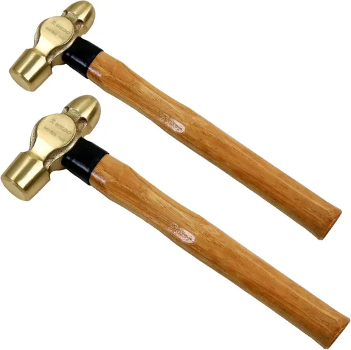 Vista 23 de WEDO Martillo de Bola de Latón con Mango de Fibra de Vidrio, Martillo de Bola Pein, 1lb, 280mm, 11