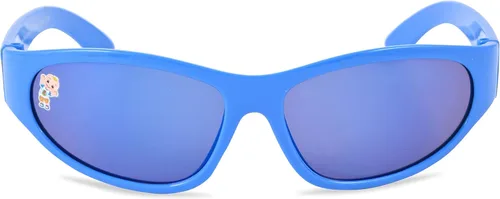 Vista 4 de CoComelon Gafas de sol para niños con estuche de transporte, gafas de sol para niños pequeños, Azul Patchwork, 55mm