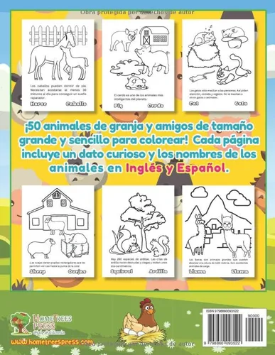 Vista 2 de Big & Simple Animales de Granja y Amigas Versión en Español Libro para Colorear para Niños de 5 a 8 Años (Spanish Edition)