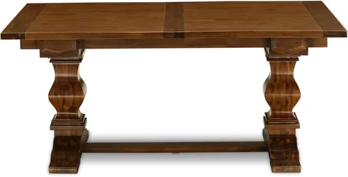 Vista 3 de East West Furniture ALAFR7-81-02 Juego de mesa de comedor moderno de 7 piezas consta de una mesa rectangular de madera con hojas extraíbles y 6