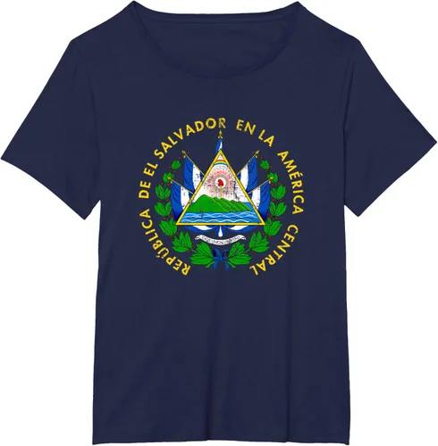 Vista 20 de Escudo de armas de El Salvador Salvadoran Distressed Design T-Shirt