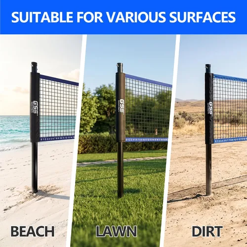 Vista 9 de GSE Games & Sports Expert Outdoor Badminton and Volleyball Combo Set, Yard Net Game Set with Ball, Pump, Boundary Line and Carry Bag for Backyard
