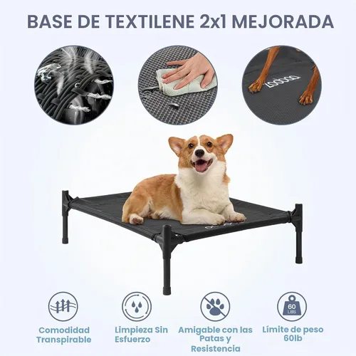 Vista 8 de Zooba Casa para perros 2 en 1 de 29 pulgadas para perros medianos, casa elevada para perros al aire libre e interior, refugio elevado para mascotas