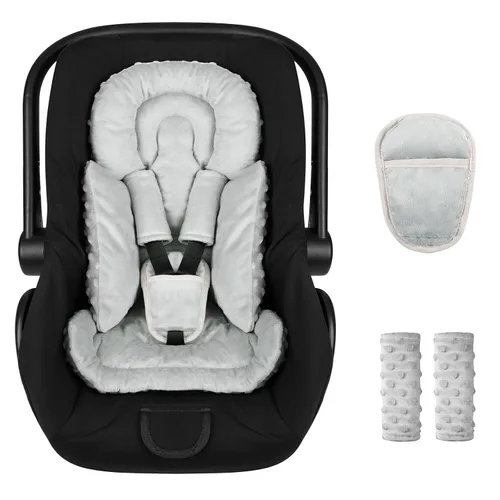 Vista 11 de Inserto de Asiento de Coche para Bebé Niño Niña, Inserto de Asiento de Coche 3 en 1 para Recién Nacido con Almohadillas y Correas, Respaldo