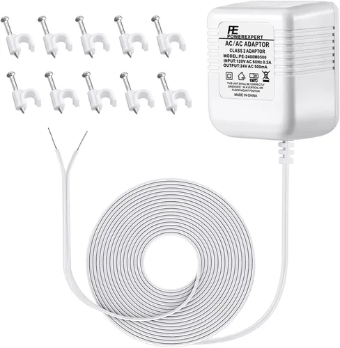 Vista 7 de Transformador de Timbre 24V Adaptador para Ring Video Doorbell, Fuente de Alimentación Cable C de 16.4 pies de Largo, Compatible con Ring, Nest