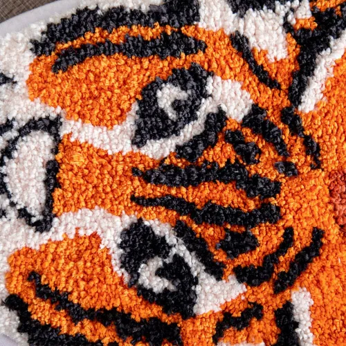 Vista 4 de Alfombra personalizada con estampado de tigre, bonita alfombra de felpa de tigre sintético, antideslizante, decoración del hogar, tapete esponjoso