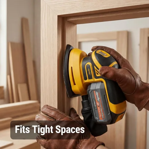 Vista 6 de Lijadora de detalles inalámbrica sin escobillas compatible con batería Dewalt de 20 V MAX (solo herramienta), lijadora de esquina ligera con caja