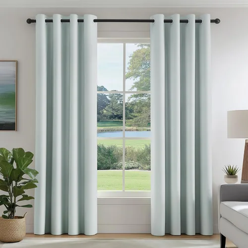 Vista 50 de FMFUNCTEX - Cortinas 100% opacas color beige de 40 x 63 pulgadas para dormitorio, 2 paneles Black out Drapes, Thermal Insulated Noise Reducing
