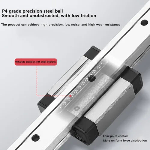 Vista 5 de MGN3 Linear Rail 40mm 1.57" 1PCS MGN3 Miniature Linear Motion Slide Rail + 1PCS MGN3H 3mm Linear Sliding Bearing Carriage Block Black for 3D Printer