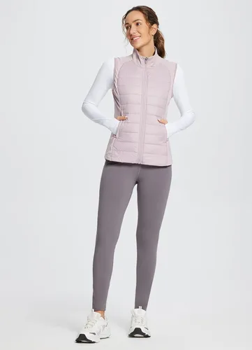 Vista 5 de BALEAF Chaleco acolchado ligero y cálido para mujer, para correr, invierno, híbrido, sin mangas, acolchado resistente al agua